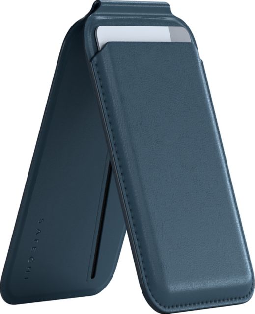 Satechi Vegan-Leather Magnetic Wallet Stand, Blue - ONLINE ONLY